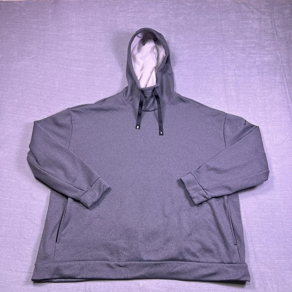 Nike Mens Dark Gray Long Sleeve Training Pullover Hooded Sweatshirt Size XL